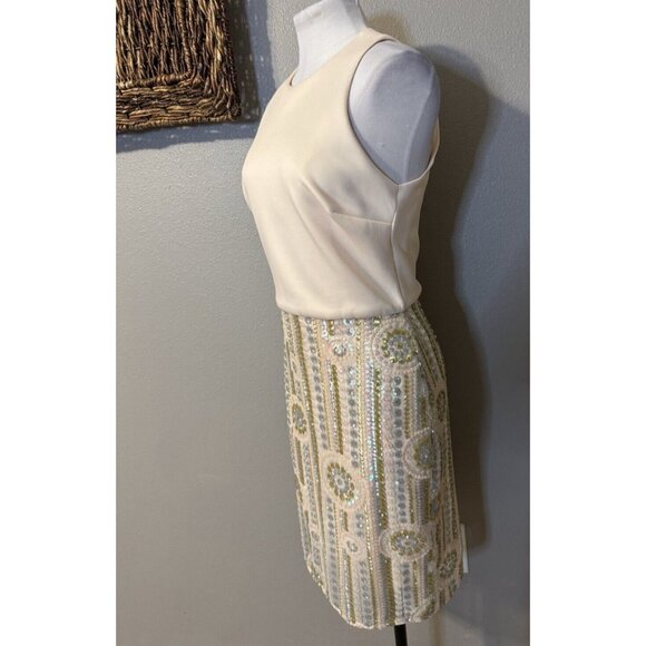 ASOS Sequin Scuba Sheath Dress 8 Stretch Party Wedding Cruise Washable - Picture 5 of 11